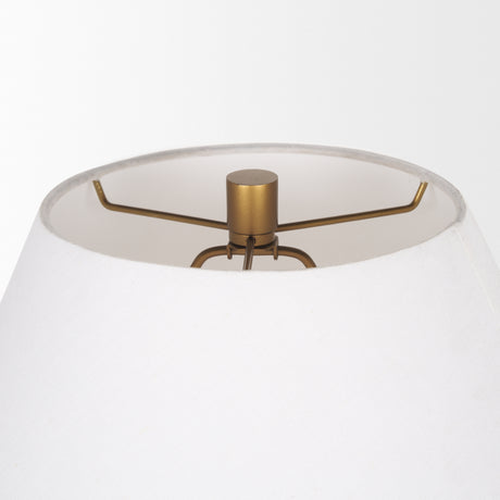 Salaah Antique Gold Brushed Metal w/ Cream Shade Table Lamp from Mercana - Luna Furniture