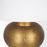 Salaah Antique Gold Brushed Metal w/ Cream Shade Table Lamp from Mercana - Luna Furniture