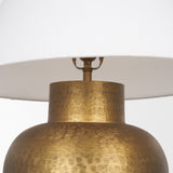 Salaah Antique Gold Brushed Metal w/ Cream Shade Table Lamp from Mercana - Luna Furniture
