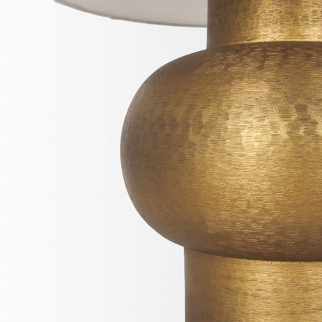 Salaah Antique Gold Brushed Metal w/ Cream Shade Table Lamp from Mercana - Luna Furniture