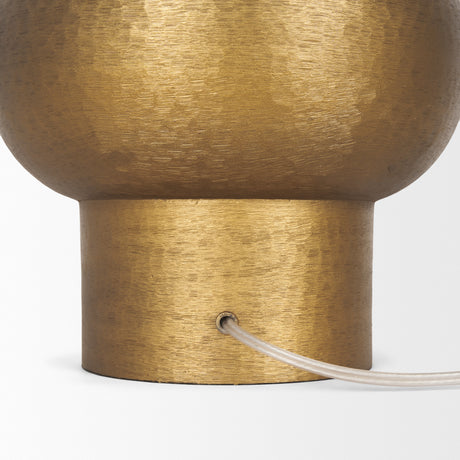 Salaah Antique Gold Brushed Metal w/ Cream Shade Table Lamp from Mercana - Luna Furniture