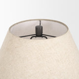 Salaah Black Brushed Metal w/ Beige Shade Table Lamp from Mercana - Luna Furniture