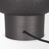 Salaah Black Brushed Metal w/ Beige Shade Table Lamp from Mercana - Luna Furniture