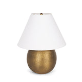 Sadiyah Antiqued Gold Brushed Metal w/ Cream Shade Table Lamp from Mercana - Luna Furniture