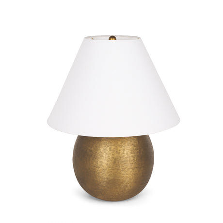 Sadiyah Antiqued Gold Brushed Metal w/ Cream Shade Table Lamp from Mercana - Luna Furniture