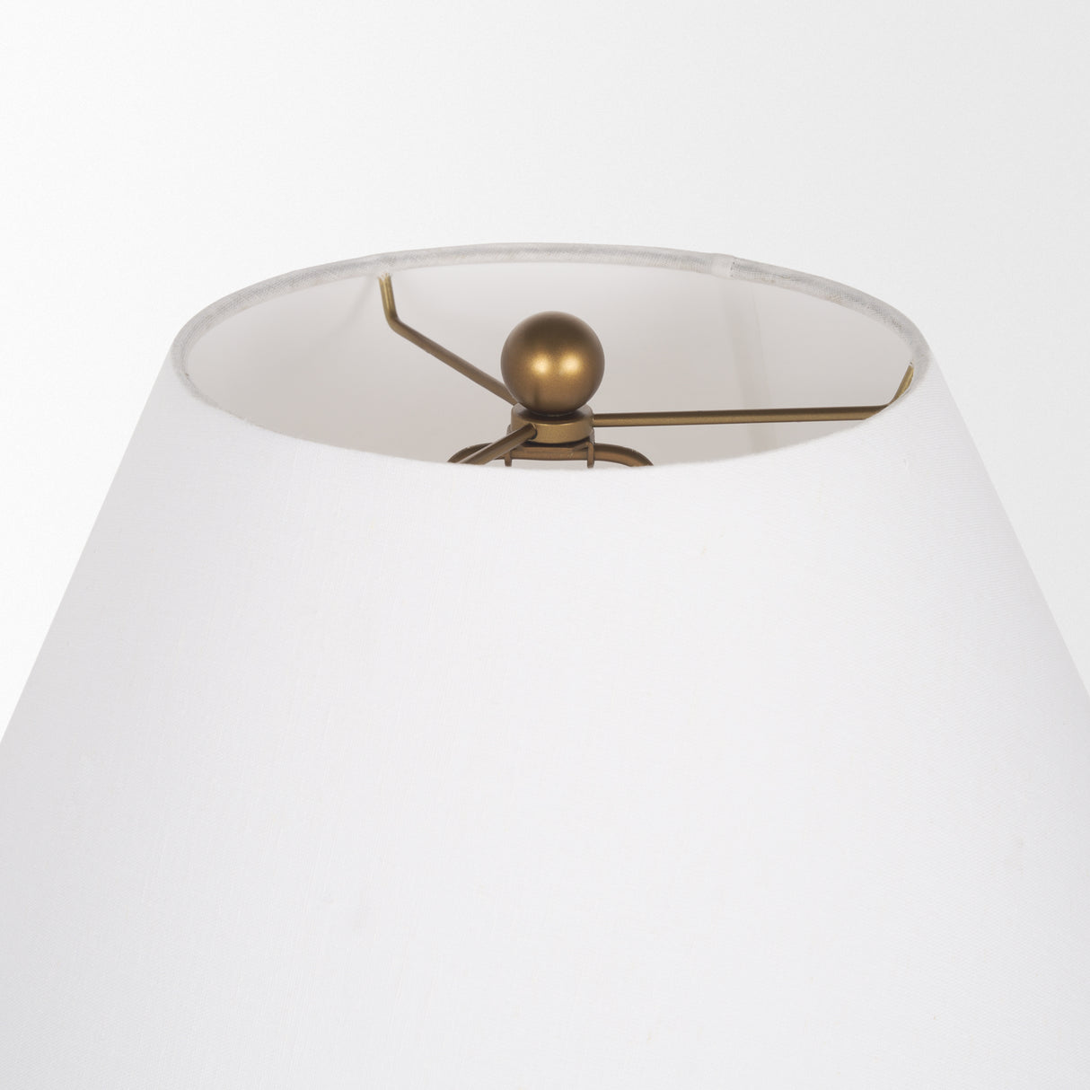 Sadiyah Antiqued Gold Brushed Metal w/ Cream Shade Table Lamp from Mercana - Luna Furniture