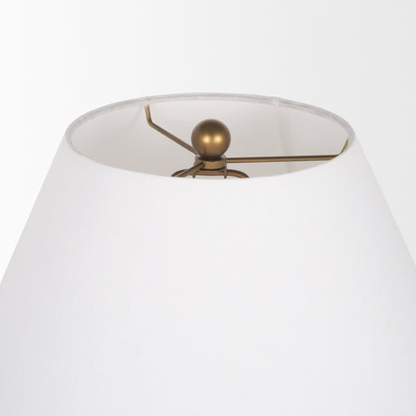 Sadiyah Antiqued Gold Brushed Metal w/ Cream Shade Table Lamp from Mercana - Luna Furniture