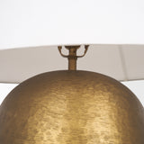 Sadiyah Antiqued Gold Brushed Metal w/ Cream Shade Table Lamp from Mercana - Luna Furniture