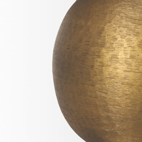 Sadiyah Antiqued Gold Brushed Metal w/ Cream Shade Table Lamp from Mercana - Luna Furniture