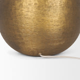 Sadiyah Antiqued Gold Brushed Metal w/ Cream Shade Table Lamp from Mercana - Luna Furniture
