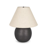 Sadiyah Black Brushed Metal w/ Beige Shade Table Lamp from Mercana - Luna Furniture