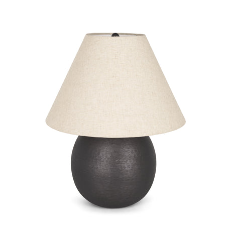 Sadiyah Black Brushed Metal w/ Beige Shade Table Lamp from Mercana - Luna Furniture