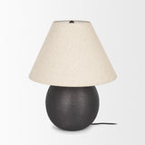 Sadiyah Black Brushed Metal w/ Beige Shade Table Lamp from Mercana - Luna Furniture