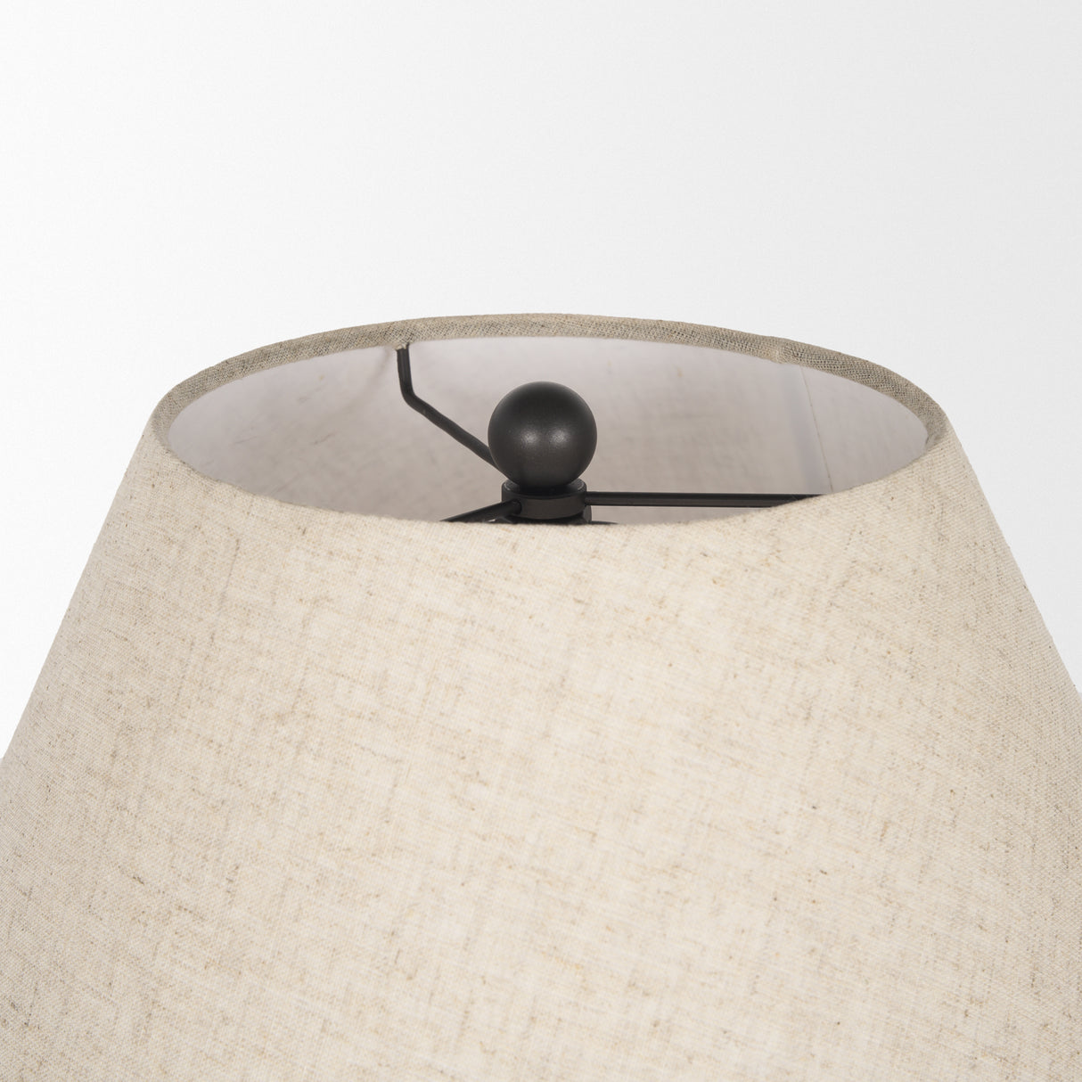 Sadiyah Black Brushed Metal w/ Beige Shade Table Lamp from Mercana - Luna Furniture