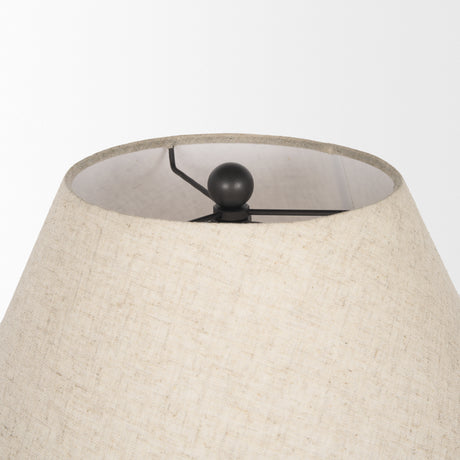 Sadiyah Black Brushed Metal w/ Beige Shade Table Lamp from Mercana - Luna Furniture