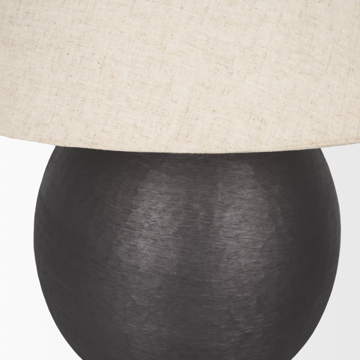 Sadiyah Black Brushed Metal w/ Beige Shade Table Lamp from Mercana - Luna Furniture