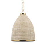 Saliha Cane w/ Brass Metal Pendant Light from Mercana - Luna Furniture
