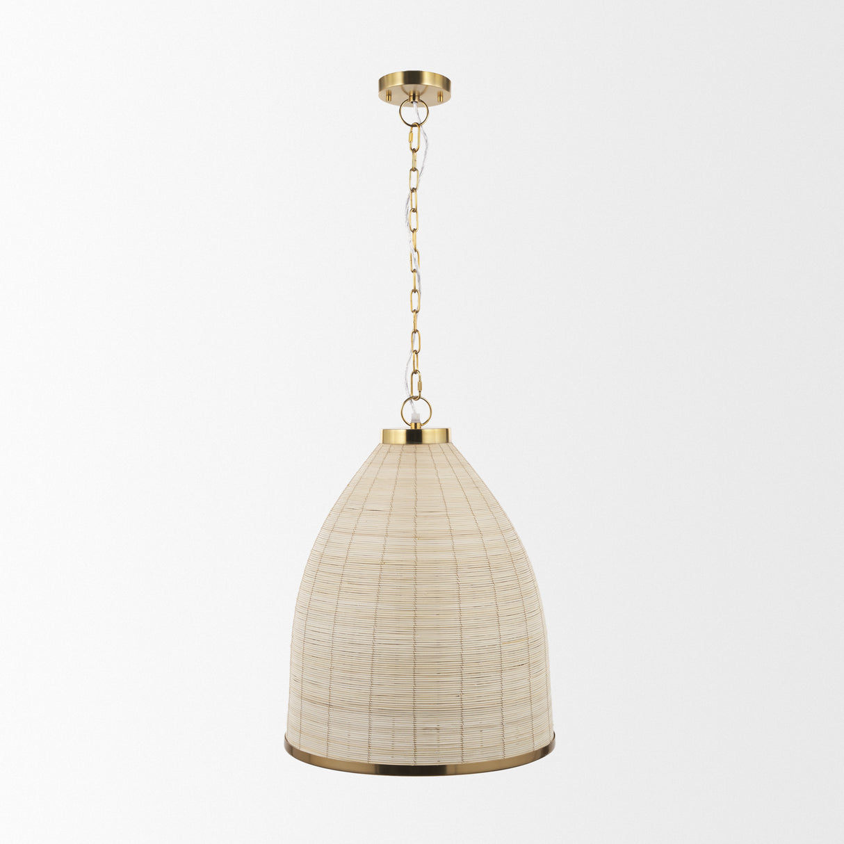 Saliha Cane w/ Brass Metal Pendant Light from Mercana - Luna Furniture