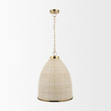Saliha Cane w/ Brass Metal Pendant Light from Mercana - Luna Furniture