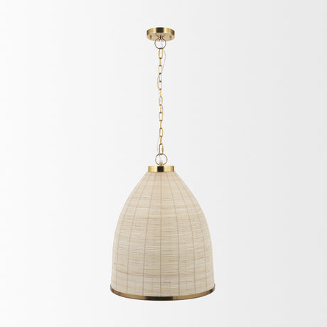 Saliha Cane w/ Brass Metal Pendant Light from Mercana - Luna Furniture