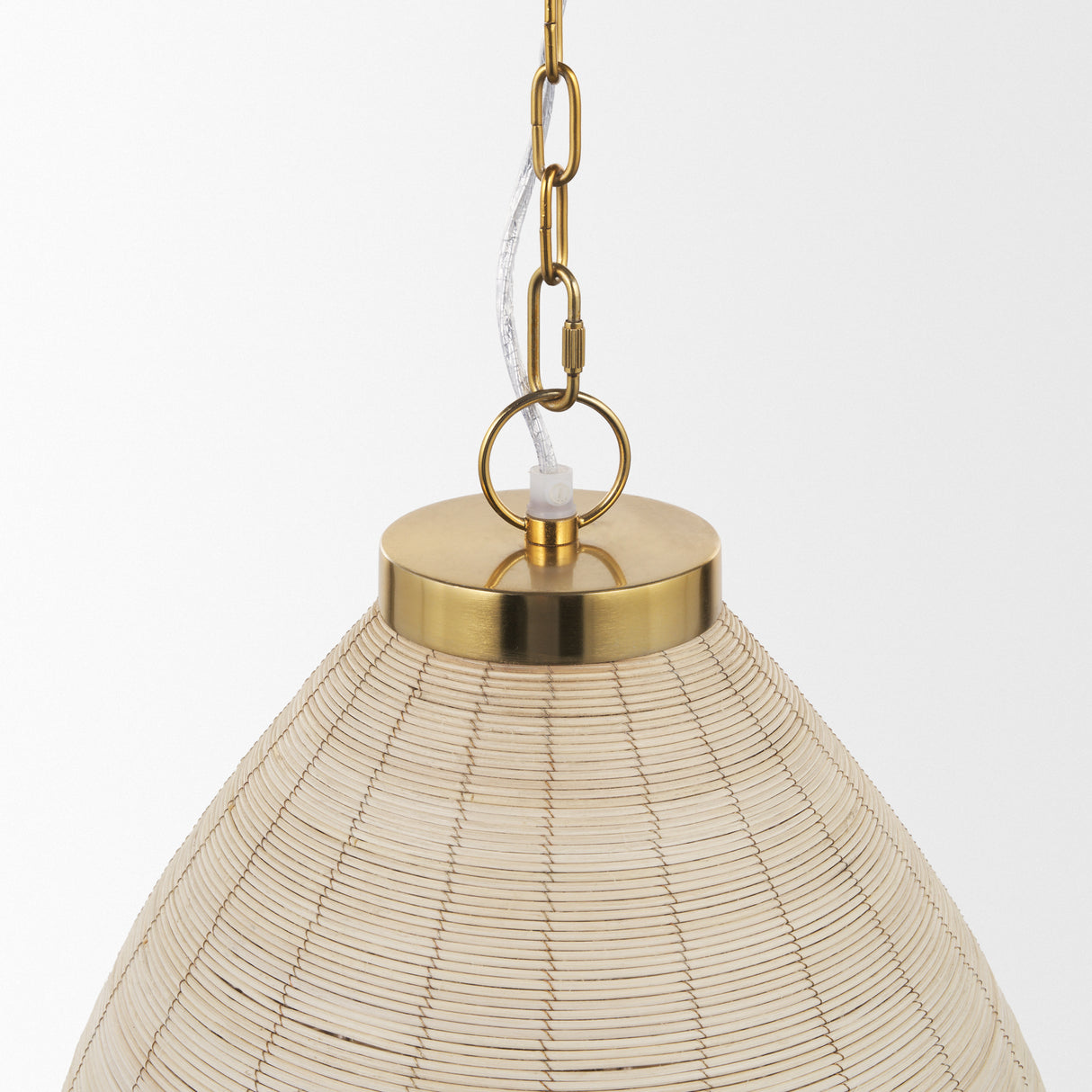 Saliha Cane w/ Brass Metal Pendant Light from Mercana - Luna Furniture