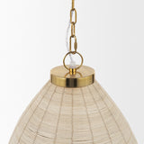 Saliha Cane w/ Brass Metal Pendant Light from Mercana - Luna Furniture
