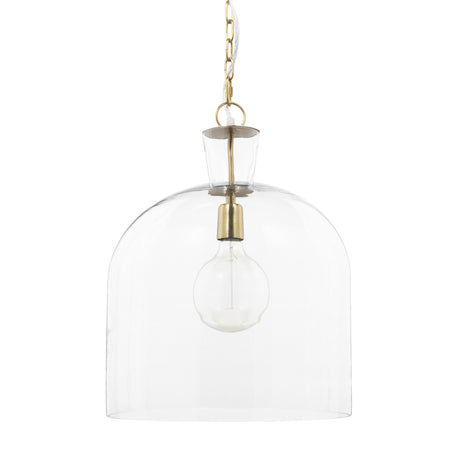Sadah Large Clear Blown Glass w/ Gold Metal Pendant Light from Mercana - Luna Furniture