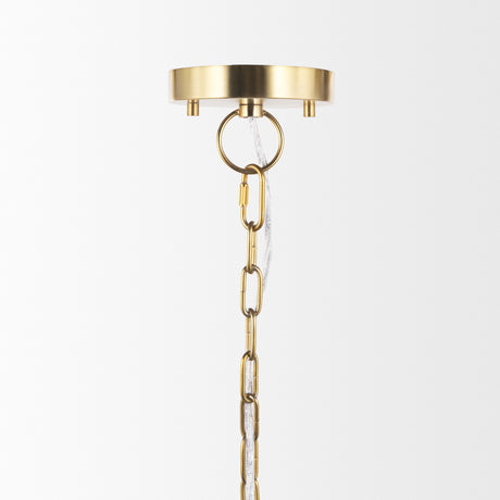 Sadah Large Clear Blown Glass w/ Gold Metal Pendant Light from Mercana - Luna Furniture