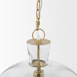 Sadah Large Clear Blown Glass w/ Gold Metal Pendant Light from Mercana - Luna Furniture