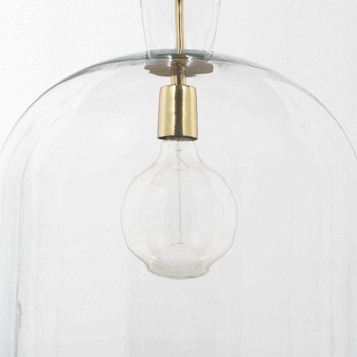 Sadah Large Clear Blown Glass w/ Gold Metal Pendant Light from Mercana - Luna Furniture