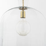 Sadah Large Clear Blown Glass w/ Gold Metal Pendant Light from Mercana - Luna Furniture