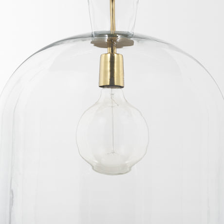 Sadah Large Clear Blown Glass w/ Gold Metal Pendant Light from Mercana - Luna Furniture