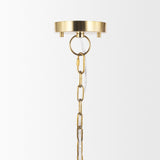 Sadah Tall Clear Blown Glass w/ Gold Metal Pendant Light from Mercana - Luna Furniture
