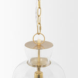 Sadah Tall Clear Blown Glass w/ Gold Metal Pendant Light from Mercana - Luna Furniture