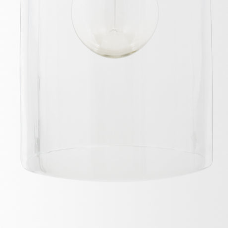 Sadah Tall Clear Blown Glass w/ Gold Metal Pendant Light from Mercana - Luna Furniture
