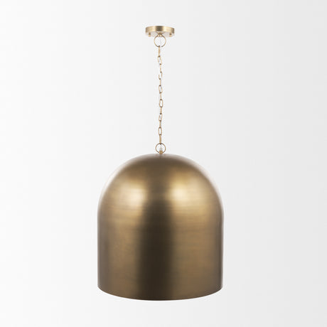 Sanne Antiqued Gold Metal w/ Silver Foil Large Pendant Light from Mercana - Luna Furniture