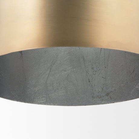 Sanne Antiqued Gold Metal w/ Silver Foil Large Pendant Light from Mercana - Luna Furniture