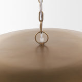 Sanne Antiqued Gold Metal w/ Silver Foil Wide Pendant Light from Mercana - Luna Furniture