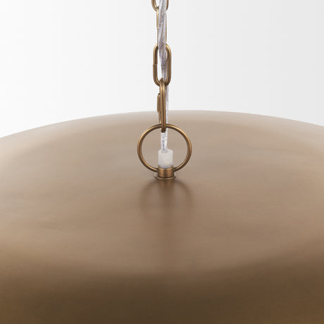 Sanne Antiqued Gold Metal w/ Silver Foil Wide Pendant Light from Mercana - Luna Furniture
