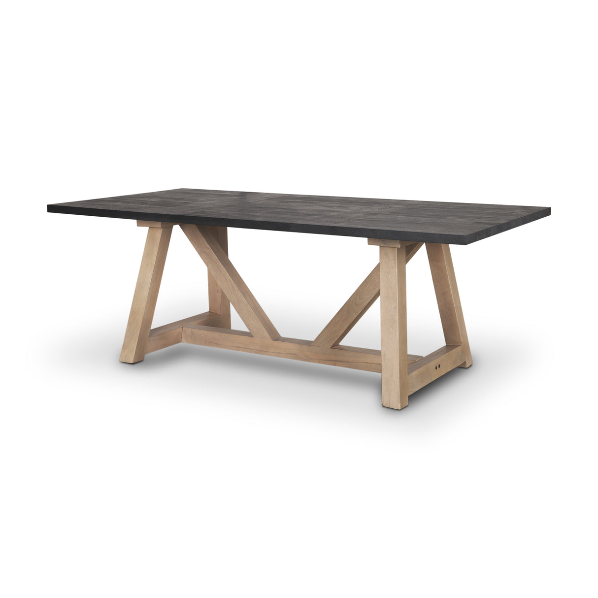 Rialto Rectangular Two-Tone Black and Brown Solid Wood Dining Table from Mercana - Luna Furniture