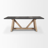 Rialto Rectangular Two-Tone Black and Brown Solid Wood Dining Table from Mercana - Luna Furniture