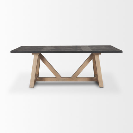 Rialto Rectangular Two-Tone Black and Brown Solid Wood Dining Table from Mercana - Luna Furniture