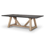 Rialto Rectangular Two-Tone Black and Brown Solid Wood Dining Table from Mercana - Luna Furniture