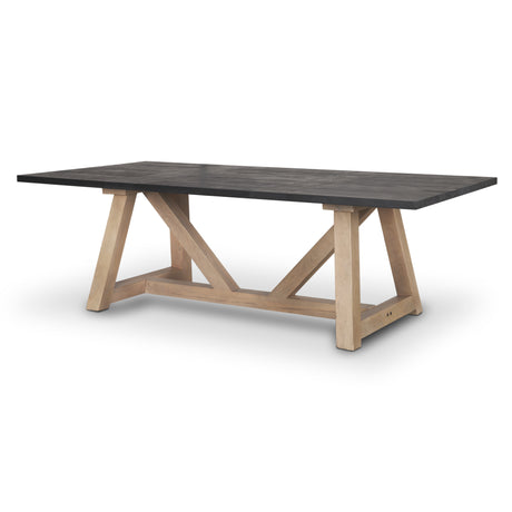 Rialto Rectangular Two-Tone Black and Brown Solid Wood Dining Table from Mercana - Luna Furniture