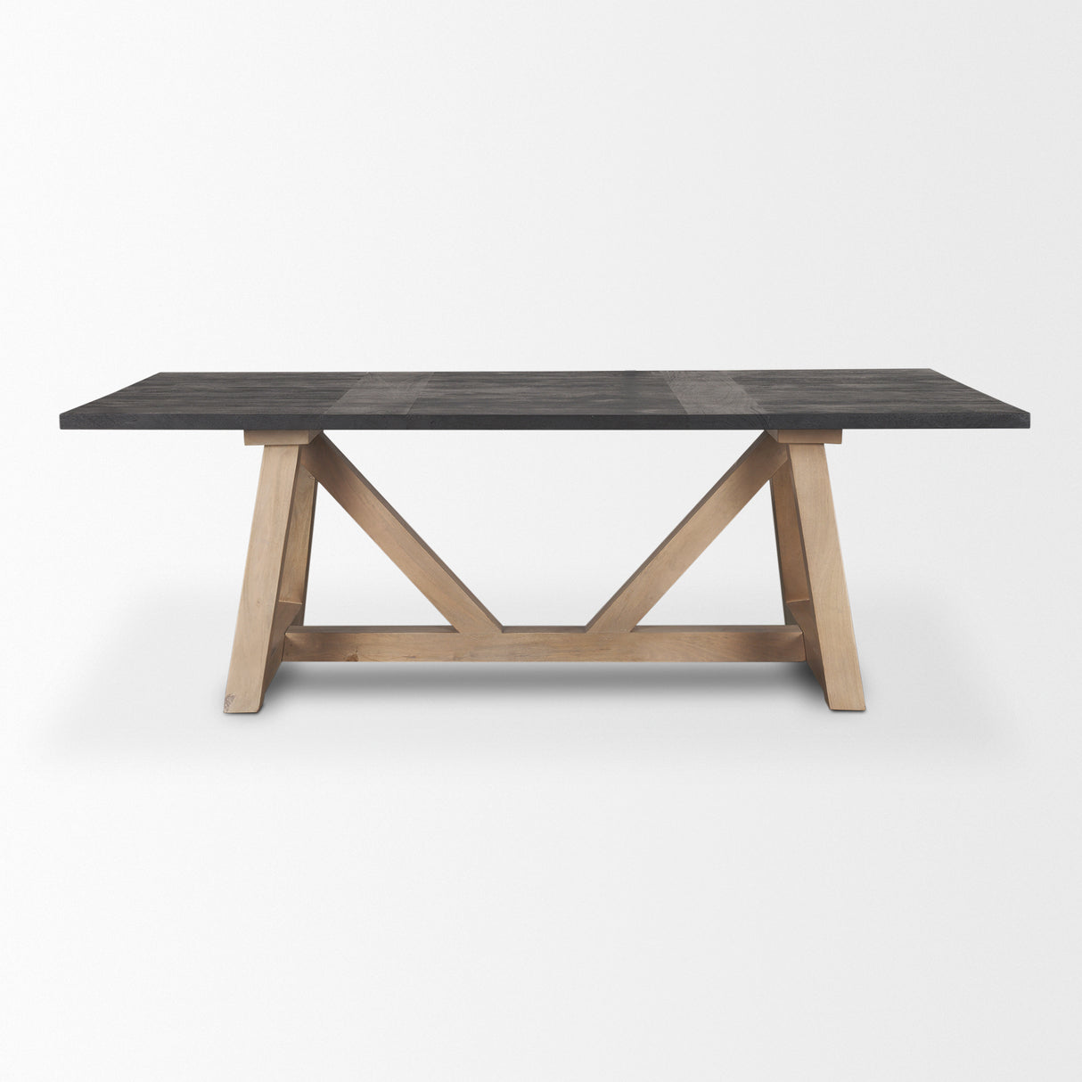 Rialto Rectangular Two-Tone Black and Brown Solid Wood Dining Table from Mercana - Luna Furniture
