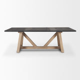 Rialto Rectangular Two-Tone Black and Brown Solid Wood Dining Table from Mercana - Luna Furniture