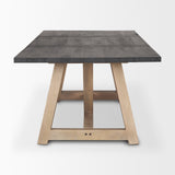 Rialto Rectangular Two-Tone Black and Brown Solid Wood Dining Table from Mercana - Luna Furniture