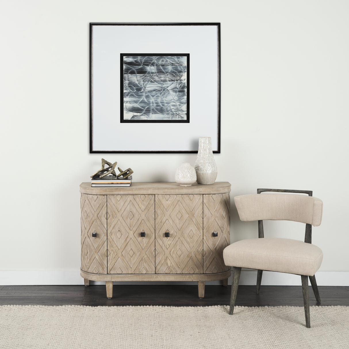 Continuous Strand I by Studio M a handmade Original Framed Artwork under Glass from Mercana - Luna Furniture
