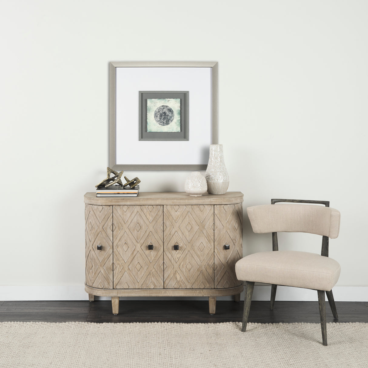 Platinum Moona by Studio M a handmade Original Framed Artwork under Glass from Mercana - Luna Furniture