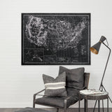Explorer USA Map Noir by Vintage Collection a Hand Embellished Textured Canvas from Mercana - Luna Furniture